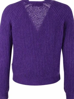 Danefæ Cardigan>Danadorable Wool Cardigan Purple