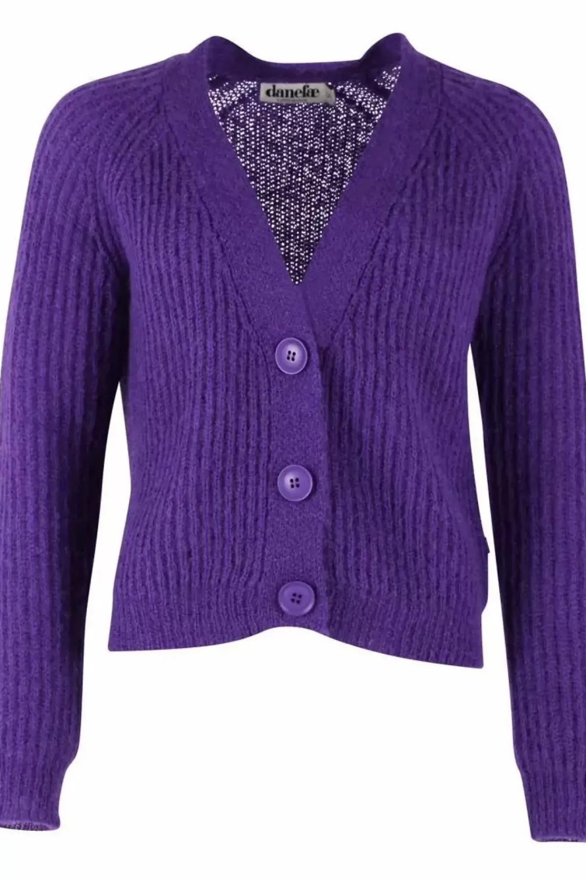 Danefæ Cardigan>Danadorable Wool Cardigan Purple