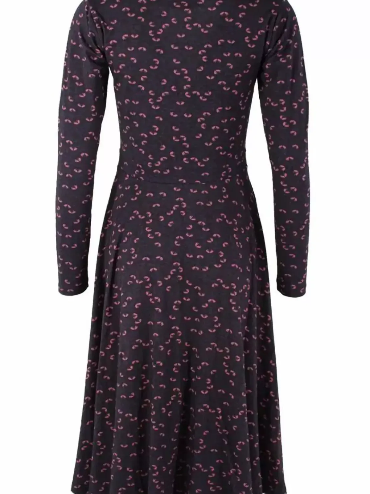 Danefæ Kleider>Danandreasen Viscose Slub Dress Black/Grey Viola Fleurie