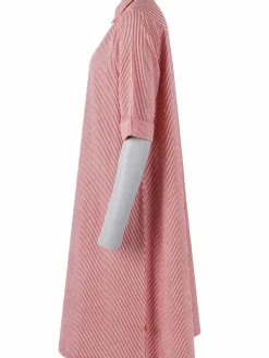 Danefæ Kleider>Danane Searsucker Dress Bright Red/Chalk