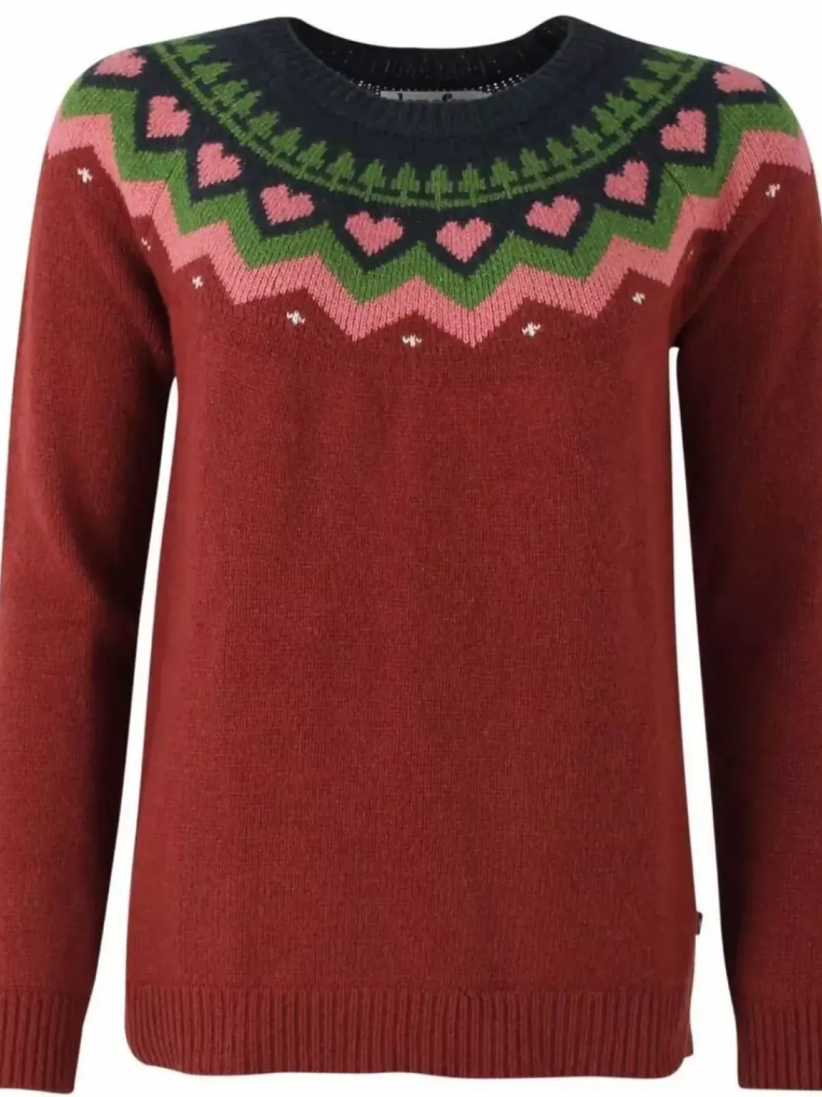 Danefæ Strickwaren>Dananne Wool Sweater Red Wine/Old Rose/Fall Jungle