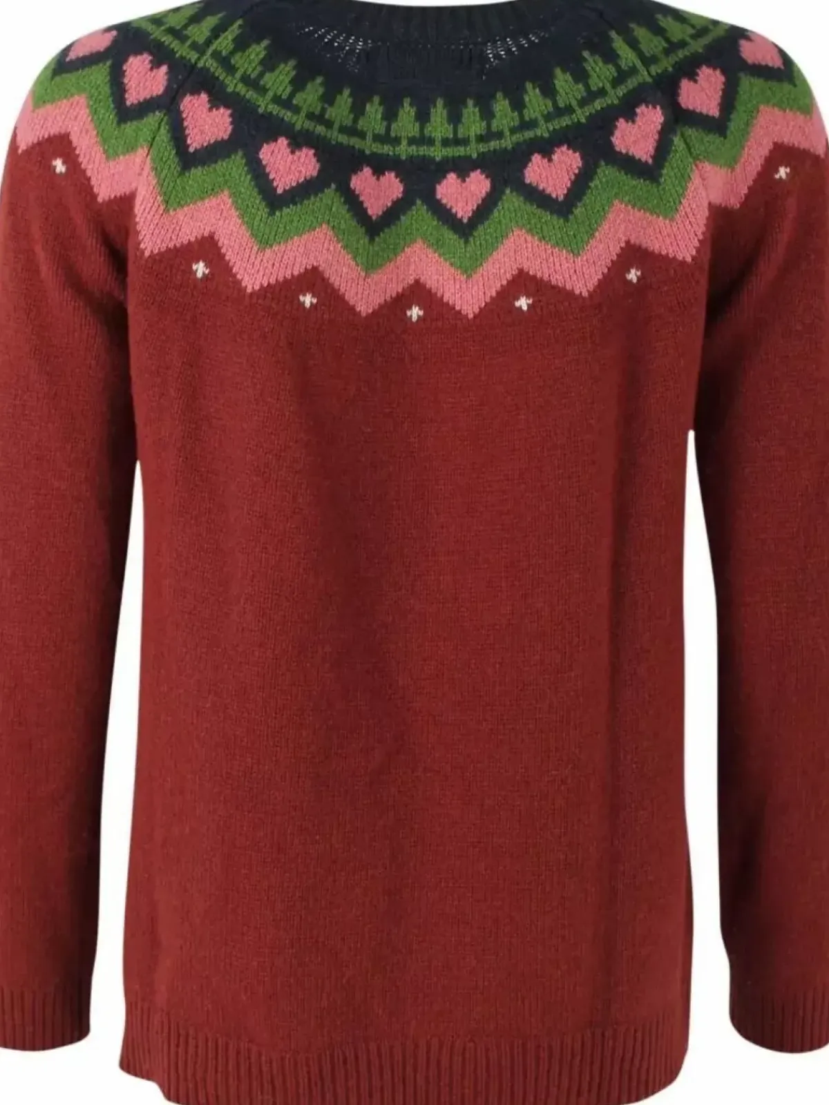 Danefæ Strickwaren>Dananne Wool Sweater Red Wine/Old Rose/Fall Jungle