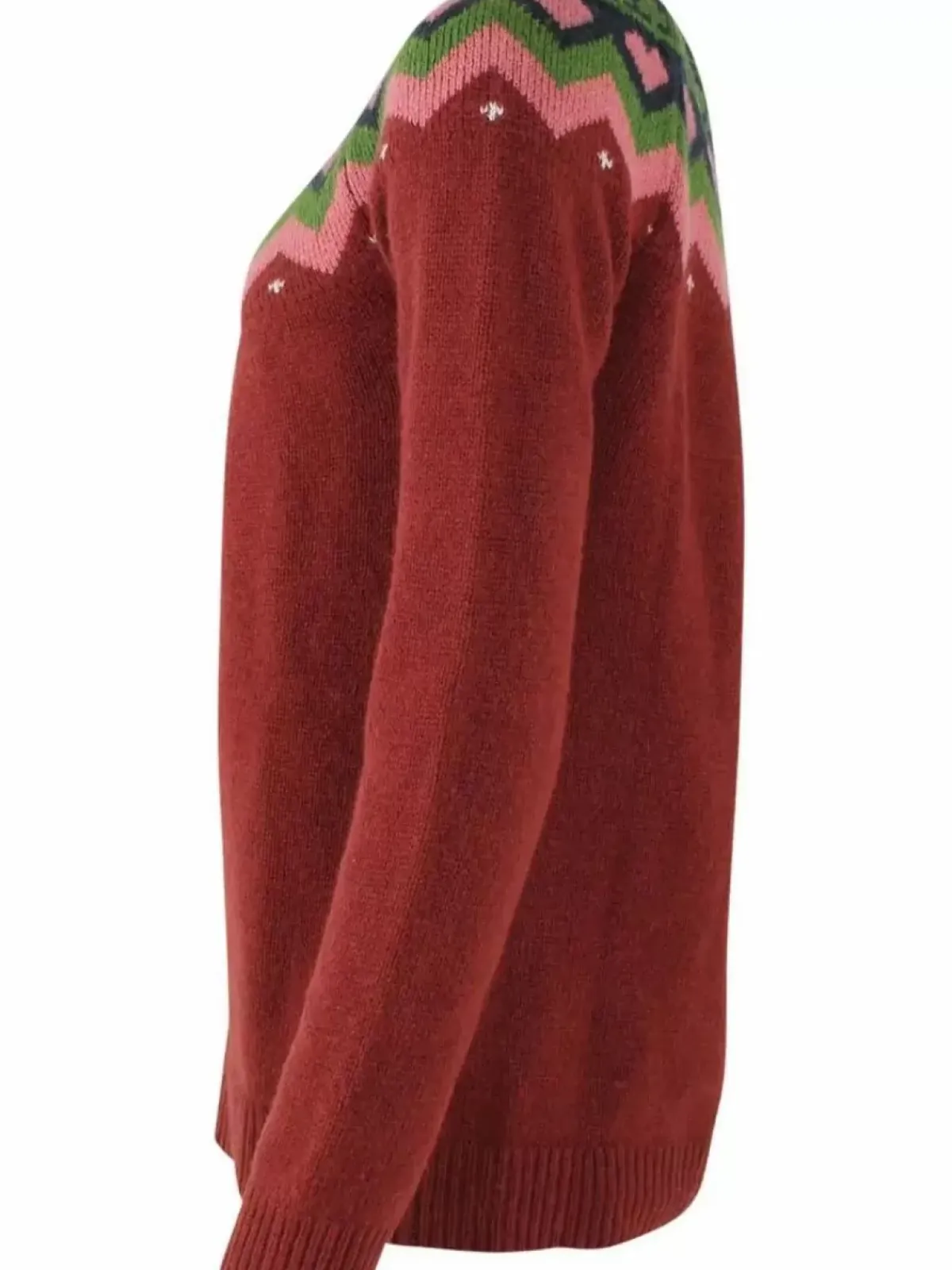 Danefæ Strickwaren>Dananne Wool Sweater Red Wine/Old Rose/Fall Jungle