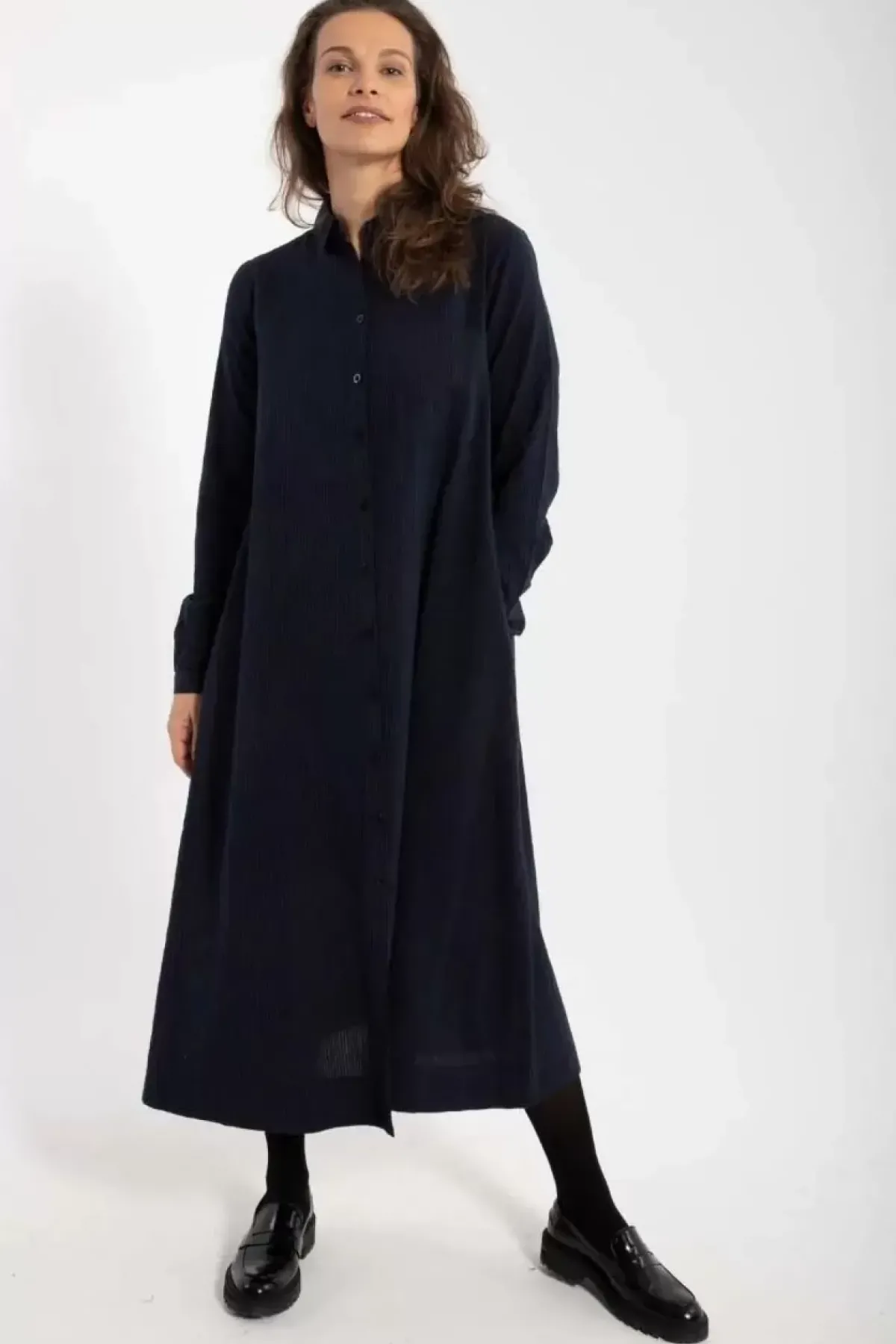 Danefæ Kleider>Danapril Ls Searsucker Dress Black/Marine