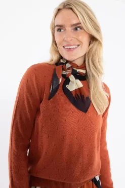 Danefæ Schals>Danebesser Scarf Rust Big Stork