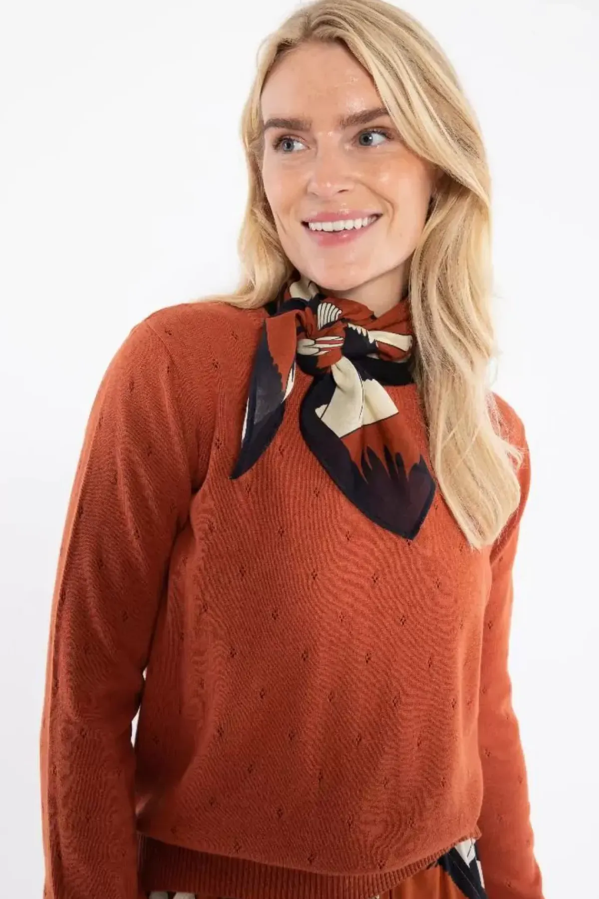 Danefæ Schals>Danebesser Scarf Rust Big Stork