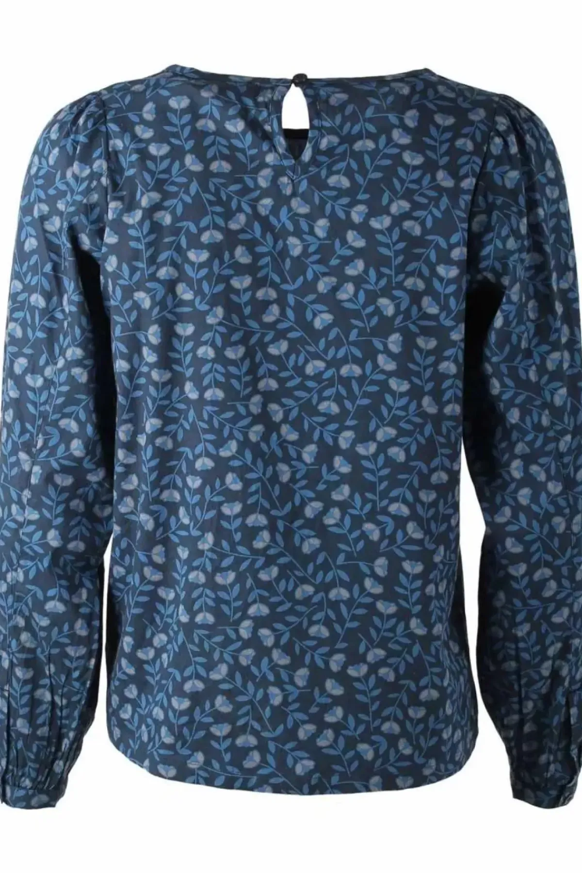 Danefæ Blusen>Danebette Poplin Shirt Marine/Cold Blue Fleurie