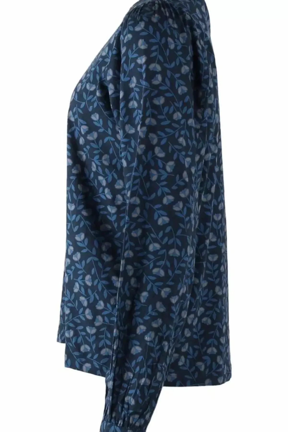 Danefæ Blusen>Danebette Poplin Shirt Marine/Cold Blue Fleurie