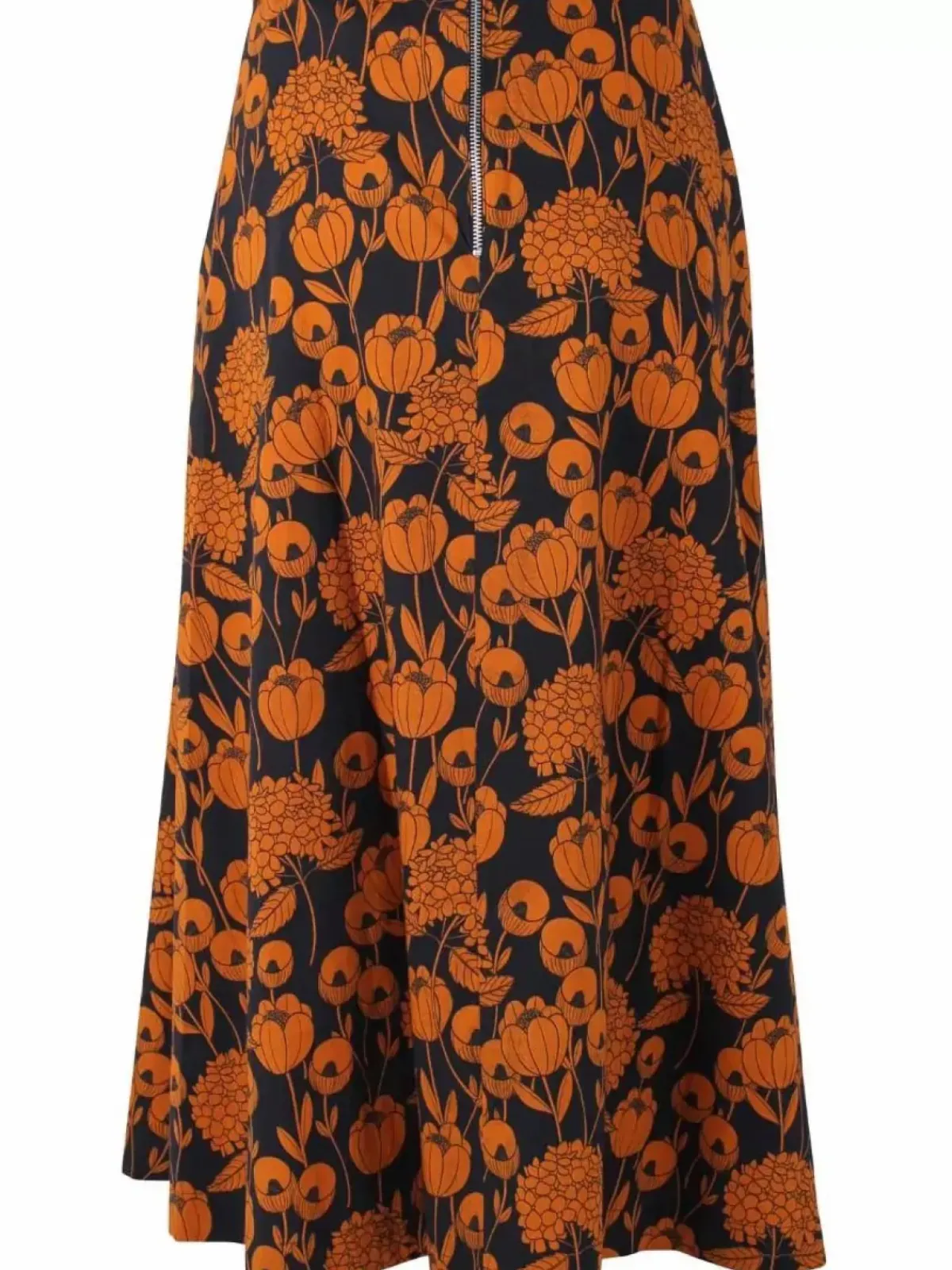 Danefæ Röcke>Danebrava Poplin Skirt Dk Navy/Occer Hortensia