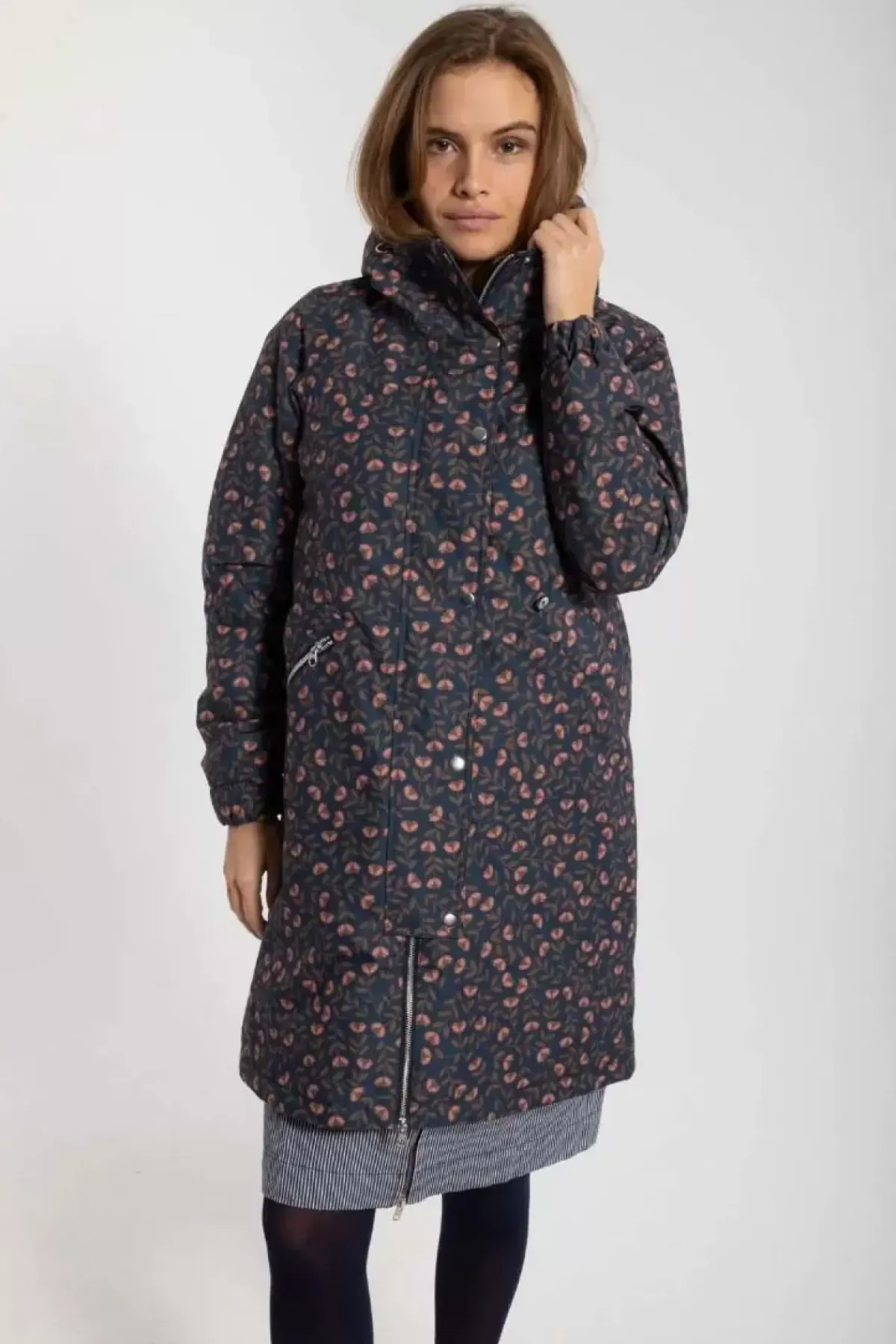 Danefæ Winterjacken>Danebrunhilde Winter Parka Navy Fleurie