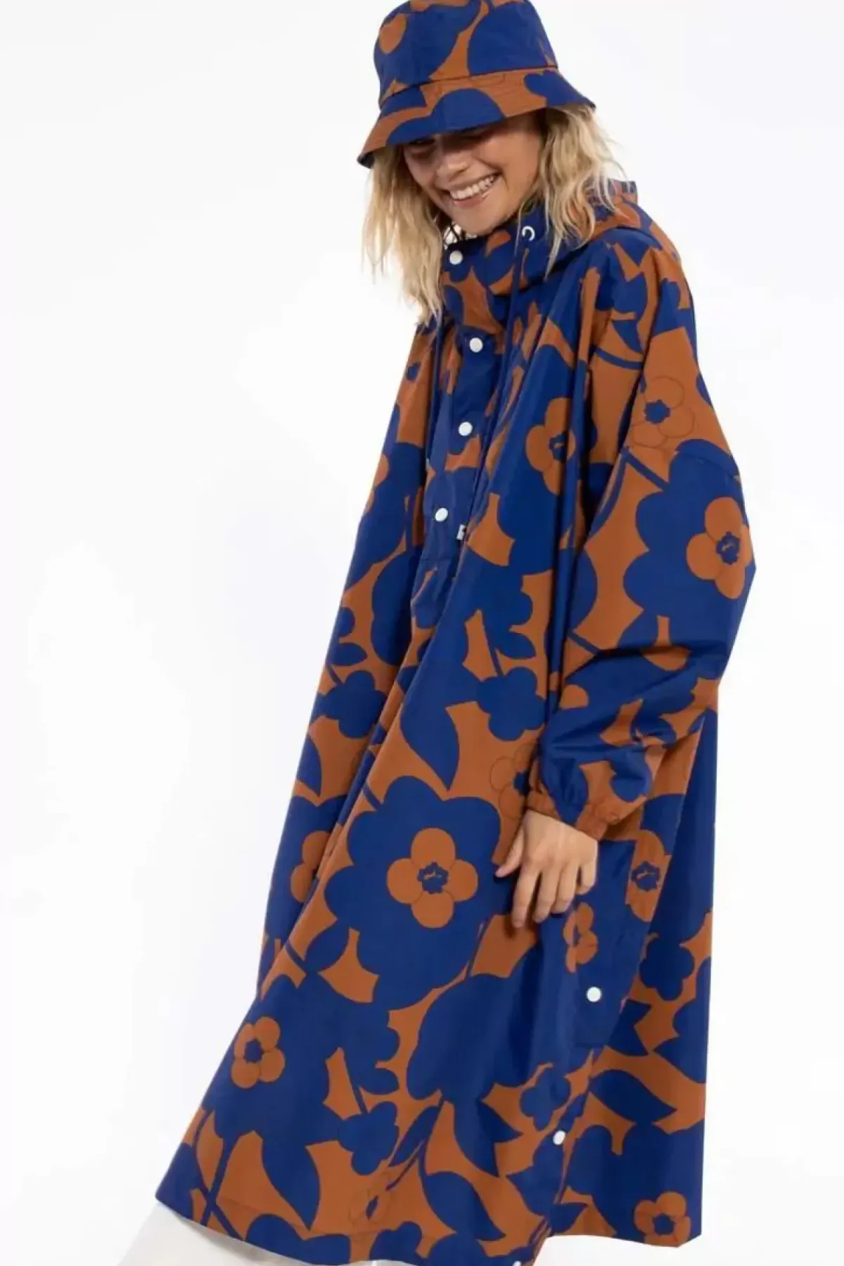 Danefæ Mützen/Hute>Danebucket Rain Hat Occer/Royal Blue Bloom Boom