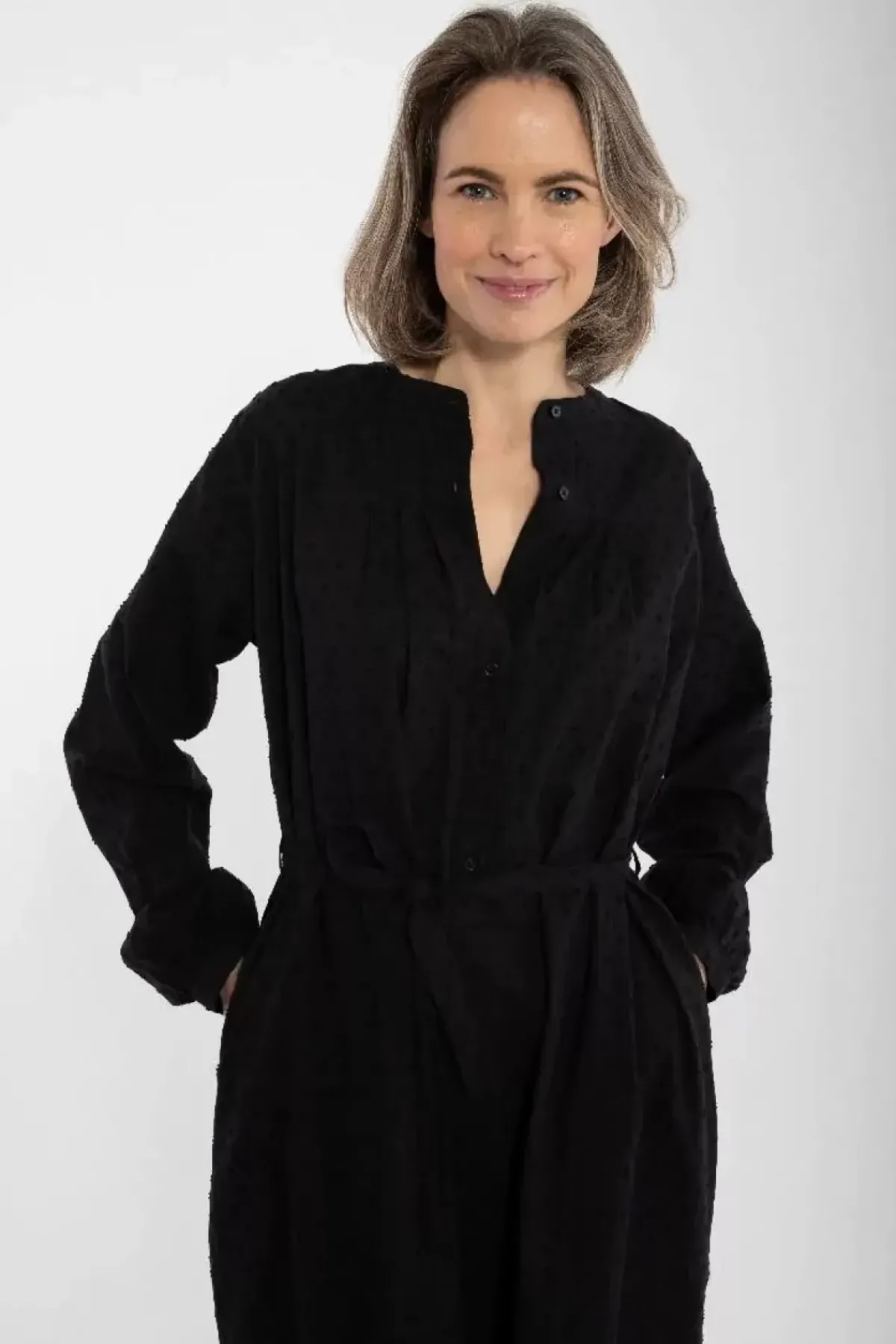 Danefæ Kleider>Danecake Cotton Dot Dress Black