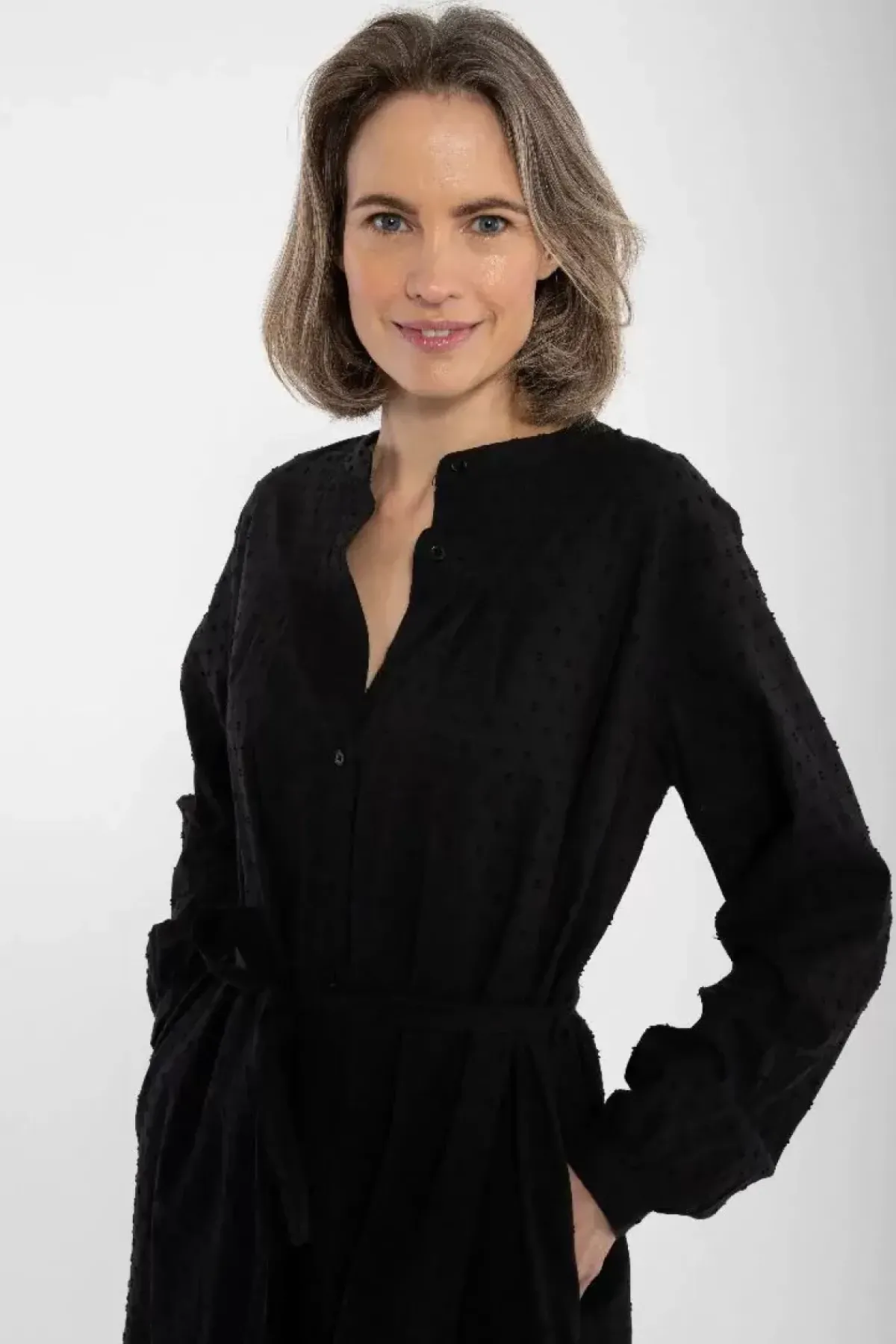 Danefæ Kleider>Danecake Cotton Dot Dress Black
