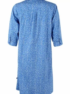 Danefæ Kleider>Danecarnation Poplin Dress Cold Blue/Chalk Oats