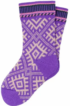 Danefæ Socken Und Strümpfe>Danechalet Wool Socks Purple/Offwhite
