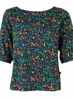 Danefæ Blusen>Danecremant Poplin Shirt Dk Navy Botanical