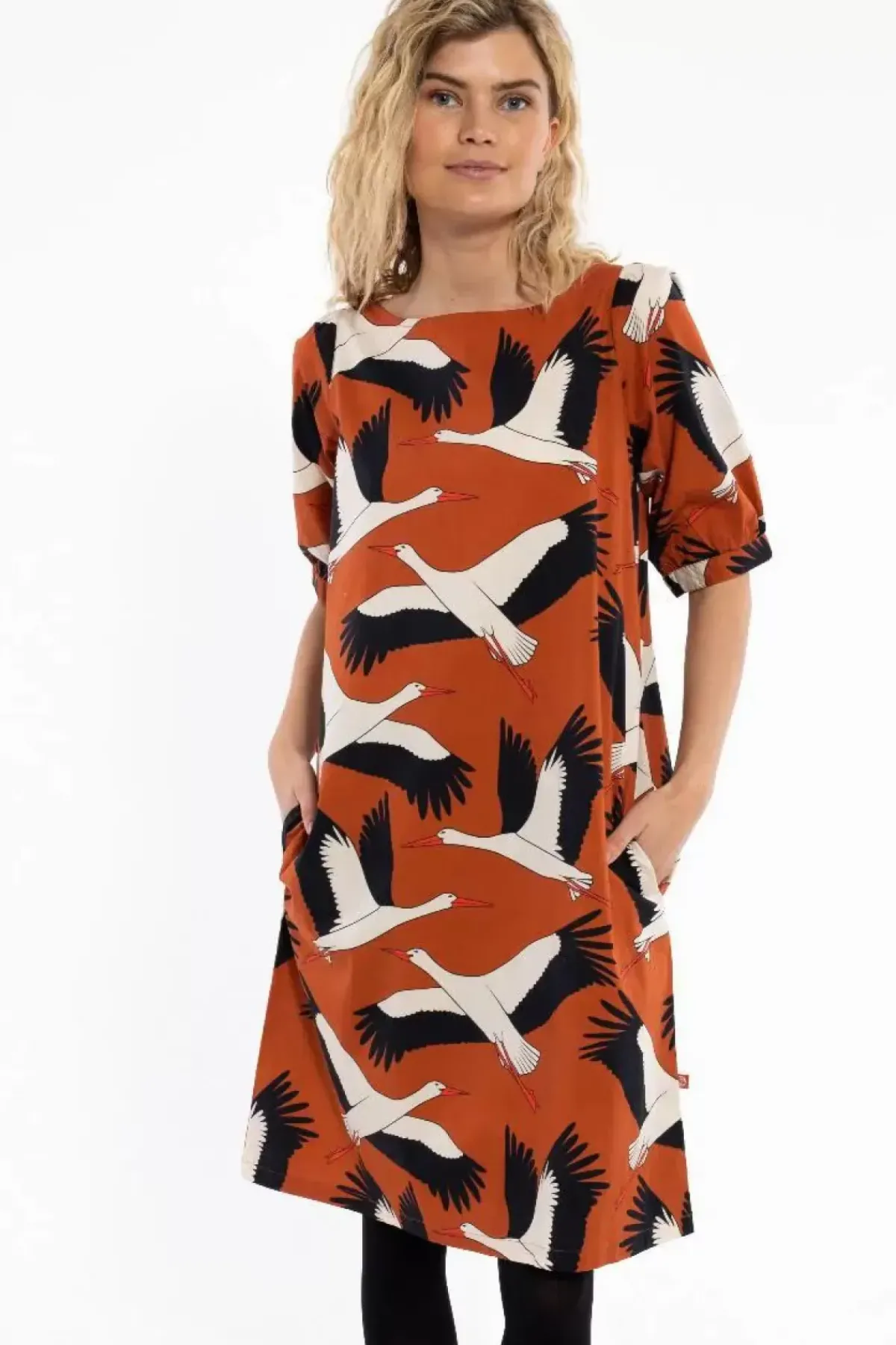 Danefæ Kleider>Danedal Dress Rust Big Stork