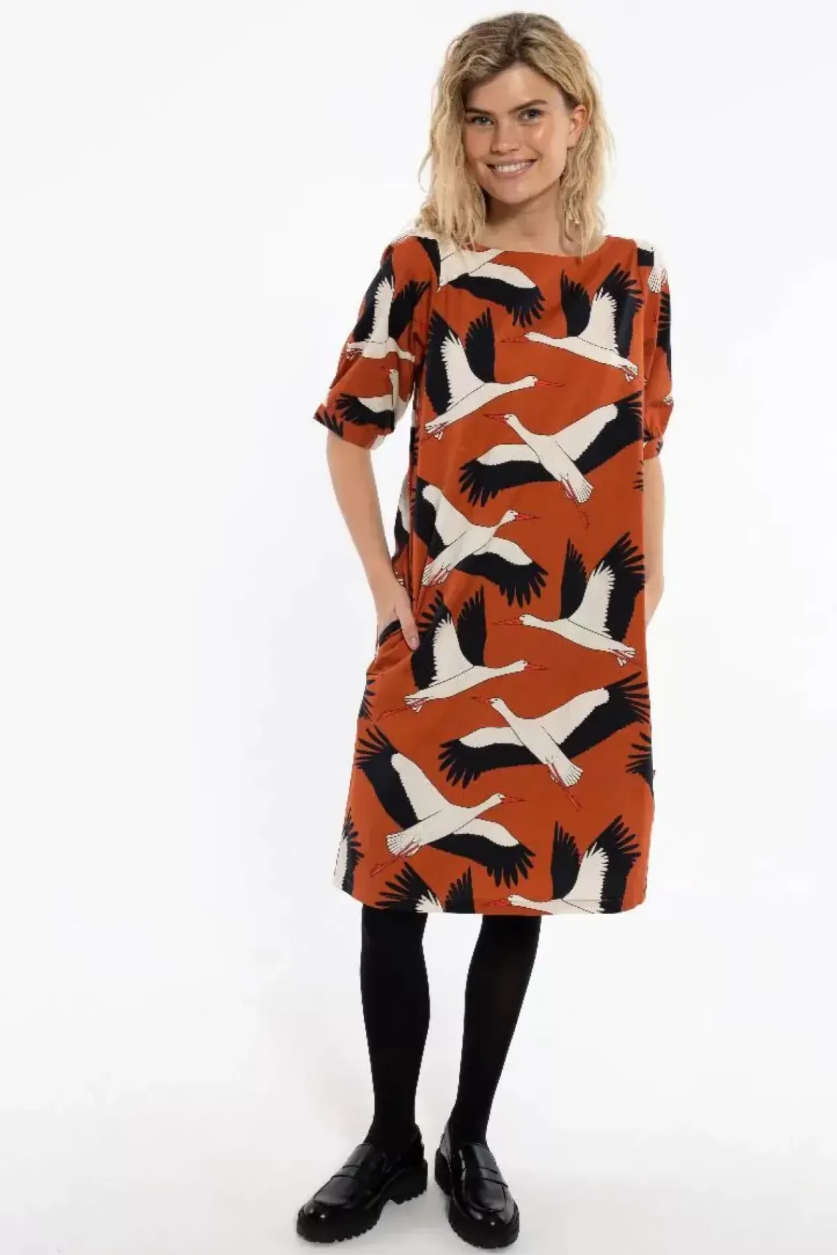 Danefæ Kleider>Danedal Dress Rust Big Stork