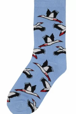 Danefæ Socken Und Strümpfe>Danedanmark Ladies Socks Lt Blue Storks