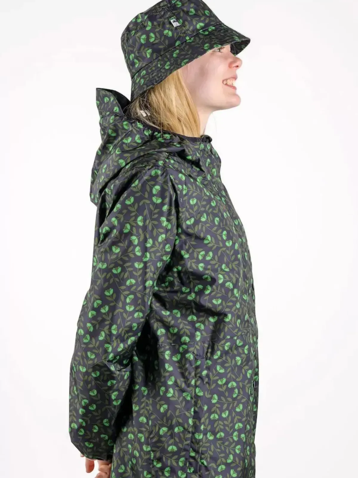 Danefæ Regenjacken>Danedith Rainjacket Black/Khaki Fleurie