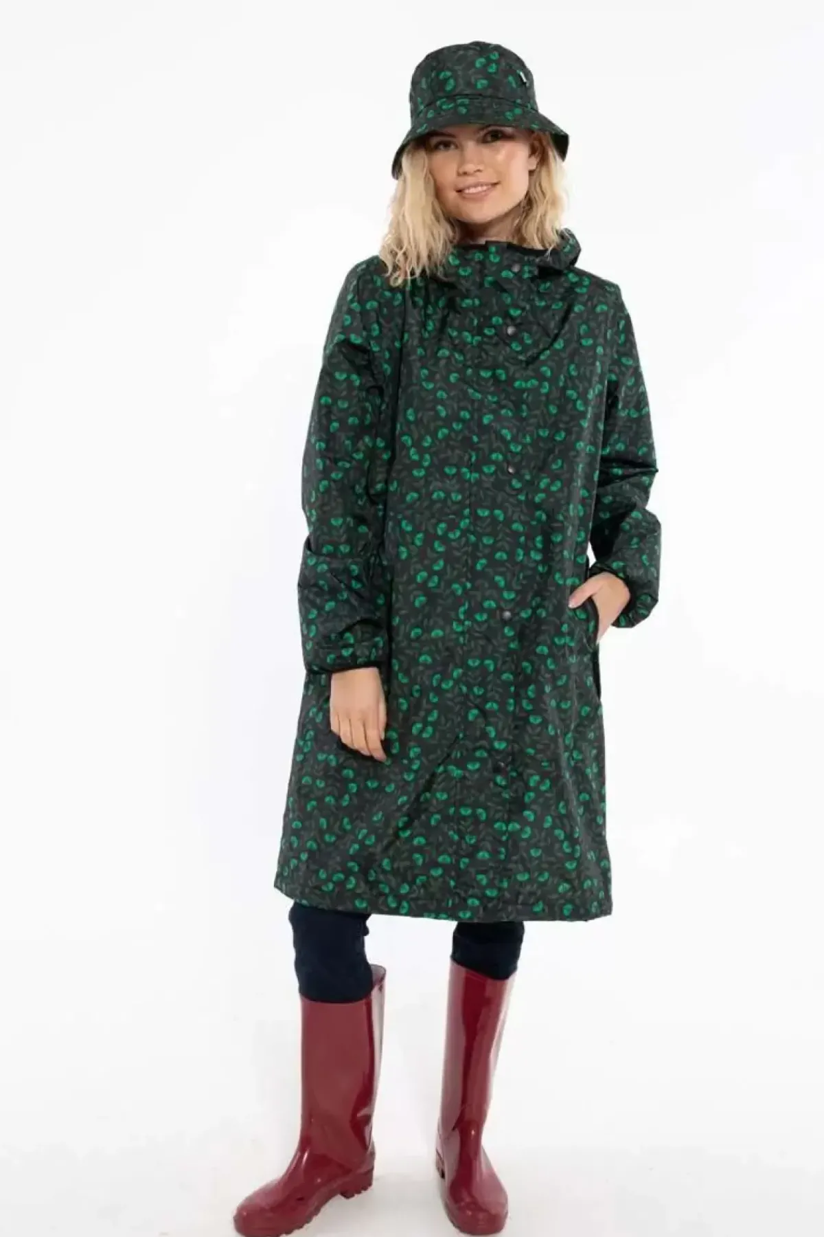 Danefæ Regenjacken>Danedith Rainjacket Black/Khaki Fleurie