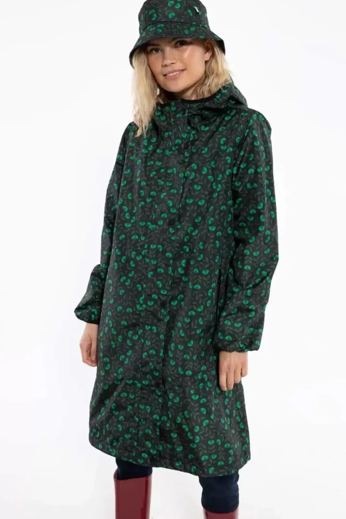 Danefæ Regenjacken>Danedith Rainjacket Black/Khaki Fleurie