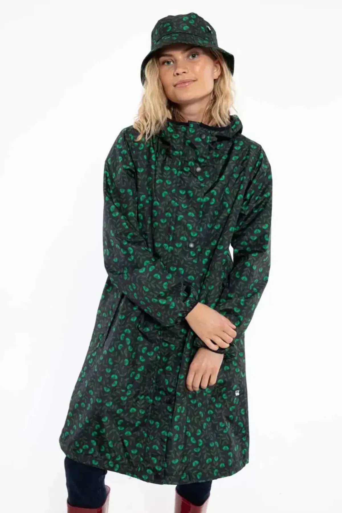 Danefæ Regenjacken>Danedith Rainjacket Black/Khaki Fleurie
