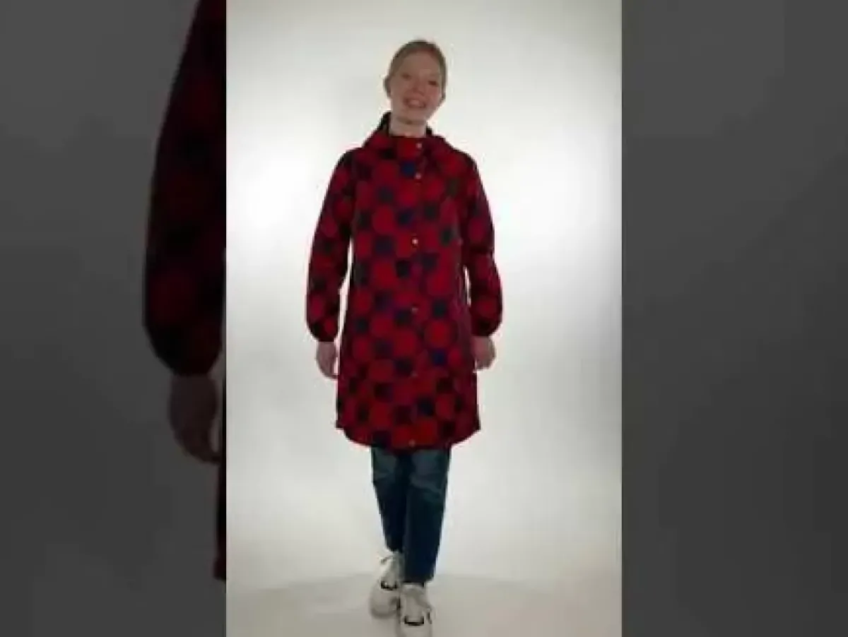 Danefæ Regenjacken>Danedith Rainjacket Dk Navy/Dk Rust Megadot