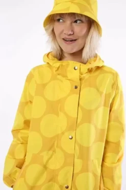 Danefæ Regenjacken>Danedith Rainjacket Mustard/Yellow Megadot
