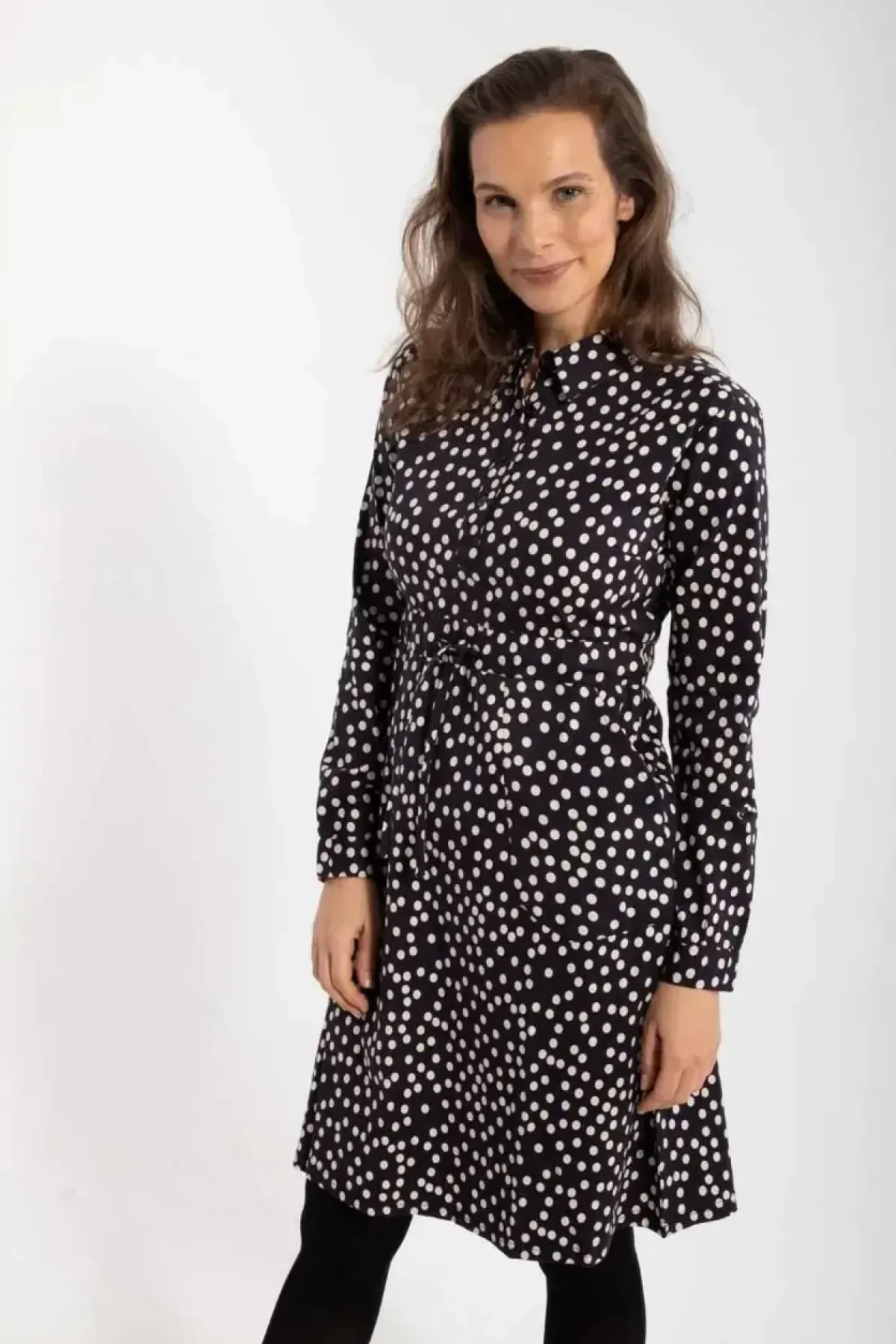 Danefæ Kleider>Daneditte Poplin Dress Black/Chalk Fundots