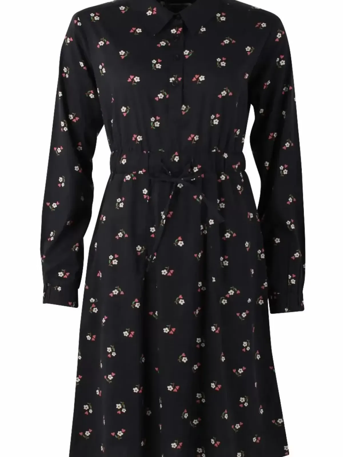Danefæ Kleider>Daneditte Poplin Dress Black Miniflower
