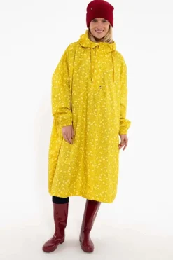 Danefæ Regenjacken>Danedream Drops Rain Poncho Dark Yellow Fleurie
