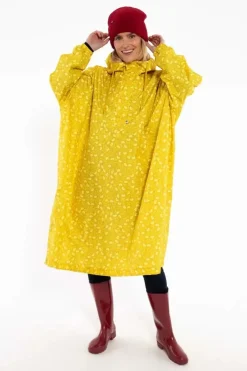 Danefæ Regenjacken>Danedream Drops Rain Poncho Dark Yellow Fleurie