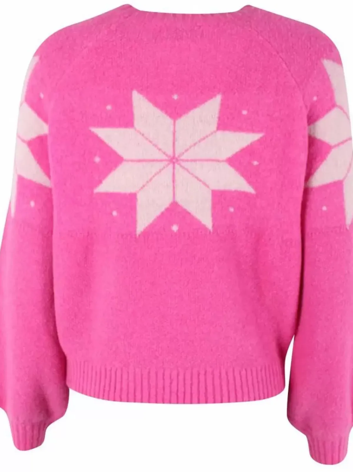Danefæ Strickwaren>Danefantastic Flakes Light Wool Sweater Neon Pink/Rose Beige