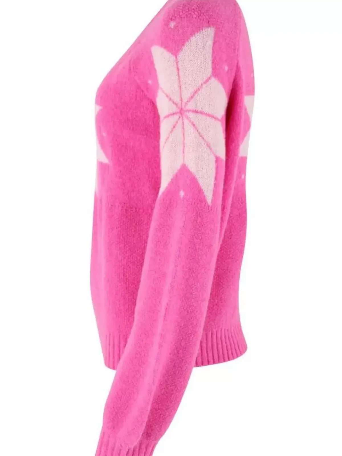 Danefæ Strickwaren>Danefantastic Flakes Light Wool Sweater Neon Pink/Rose Beige