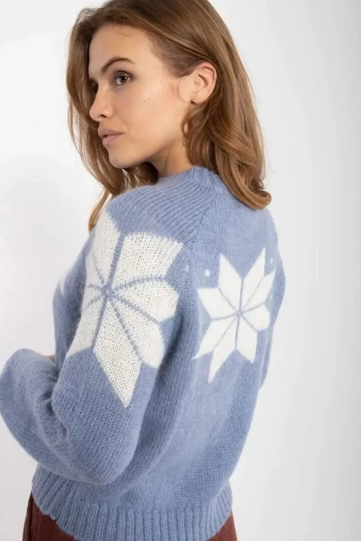 Danefæ Strickwaren>Danefantastic Flakes Wool Sweater Porcelaine/Chalk