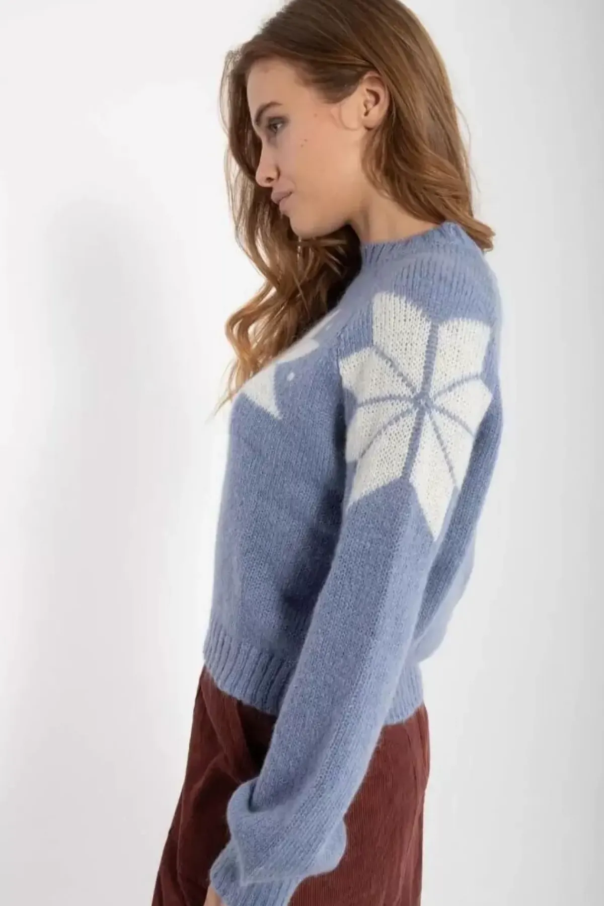 Danefæ Strickwaren>Danefantastic Flakes Wool Sweater Porcelaine/Chalk
