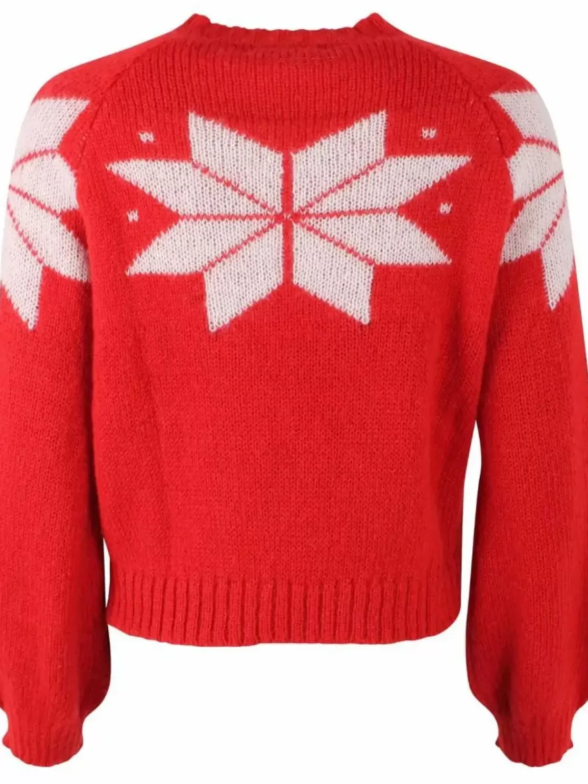 Danefæ Strickwaren>Danefantastic Flakes Wool Sweater Red/Chalk