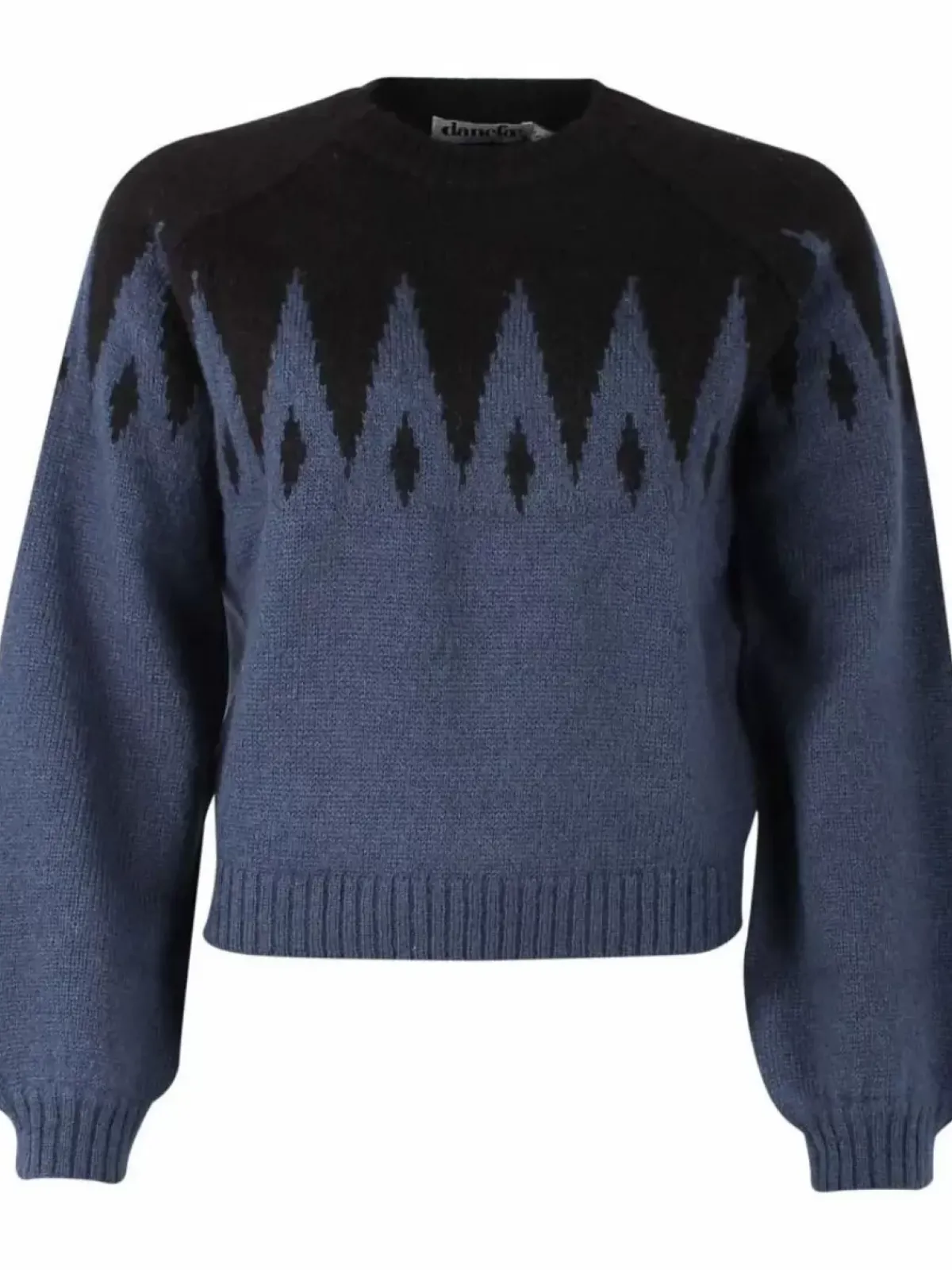 Danefæ Strickwaren>Danefantastic Icicles Wool Sweater Black/Marine