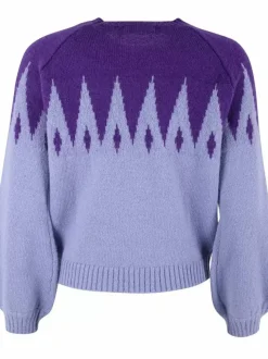 Danefæ Strickwaren>Danefantastic Icicles Wool Sweater Ice Viola/Purple
