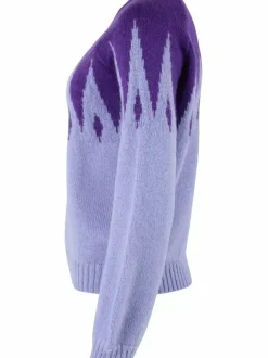 Danefæ Strickwaren>Danefantastic Icicles Wool Sweater Ice Viola/Purple