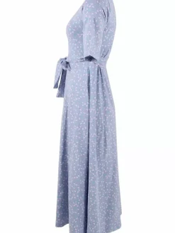 Danefæ Kleider>Daneflora Cotton Dress Light Blue Fleurie