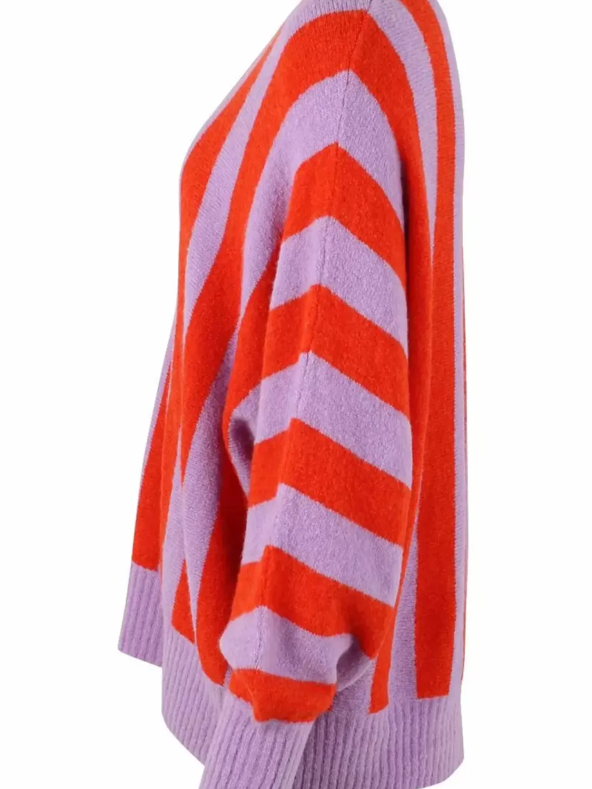 Danefæ Strickwaren>Danegenerous Wool Sweater Soft Viola/Bright Red