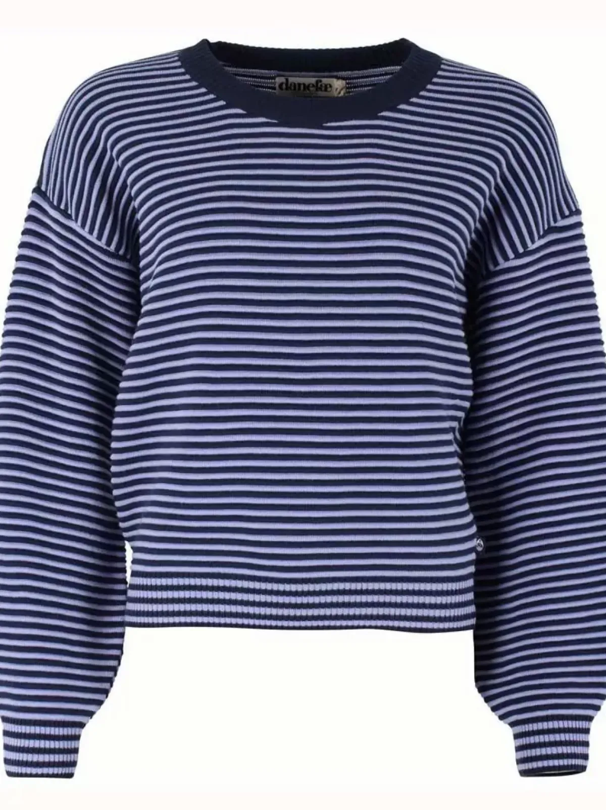 Danefæ Strickwaren>Danegold 3D Crotchet Knit Sweater Dark Navy/Ice Viola