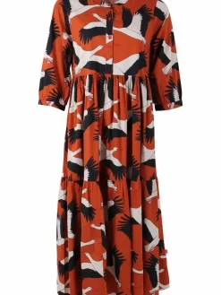 Danefæ Kleider>Danegoodie Dress Rust Big Stork