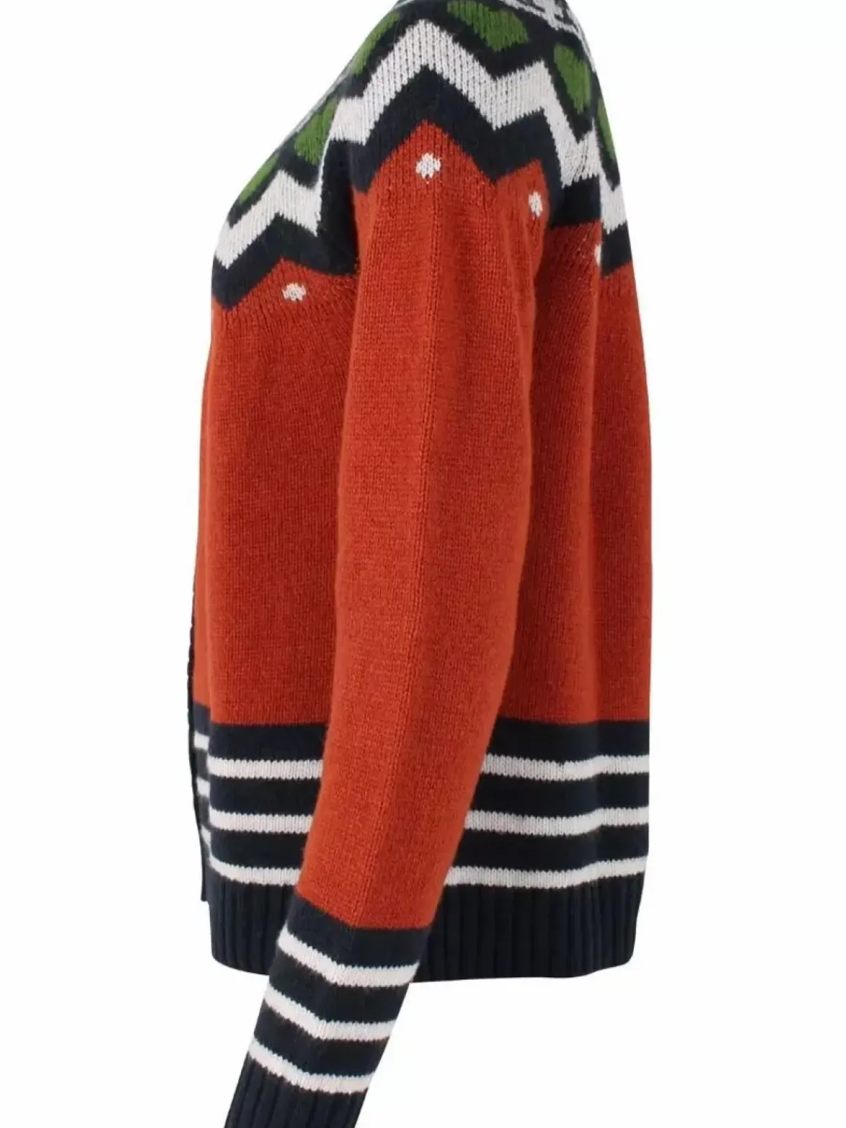 Danefæ Cardigan>Danehareskov Cardigan Brick/Dk Navy/Chalk