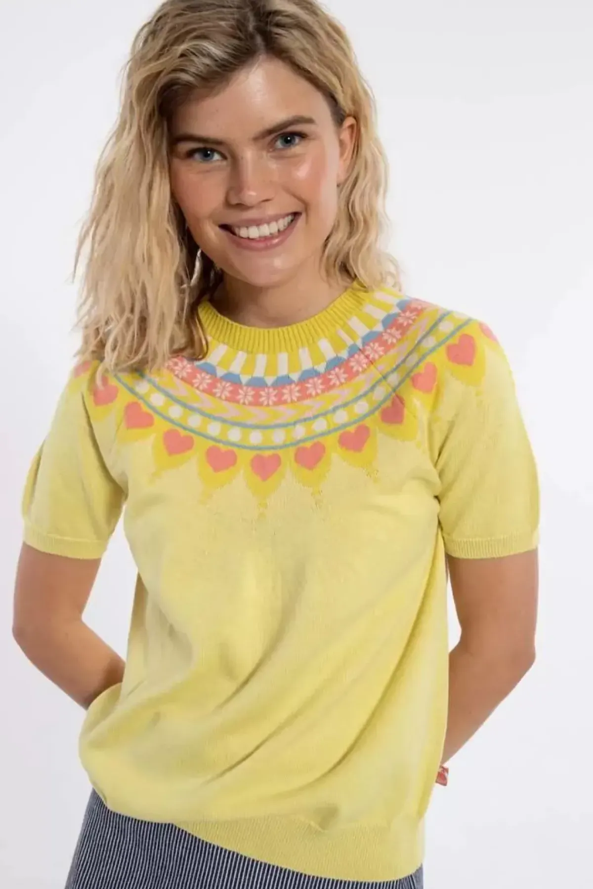 Danefæ Strickwaren>Danehope Cotton Knit Sweater Tee Pale Yellow