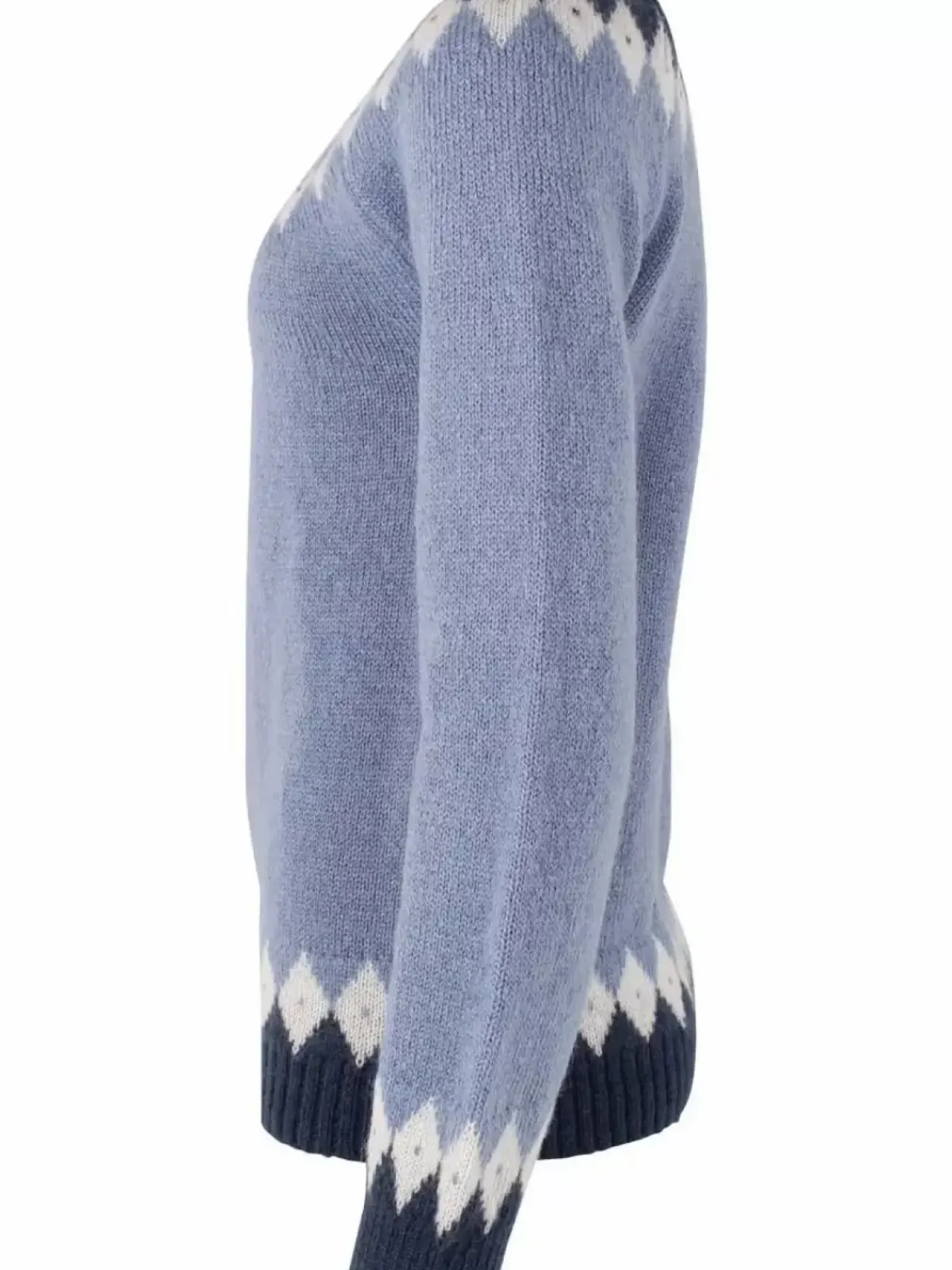 Danefæ Strickwaren>Danehot Stove Mohair Sweater Porcelaine/Chalk/Marine