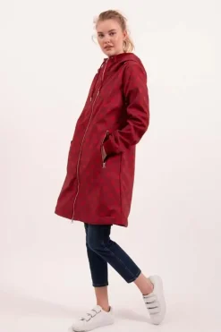 Danefæ Softshell-Jacken>Danejane Softshell Dark Red/Red Dots