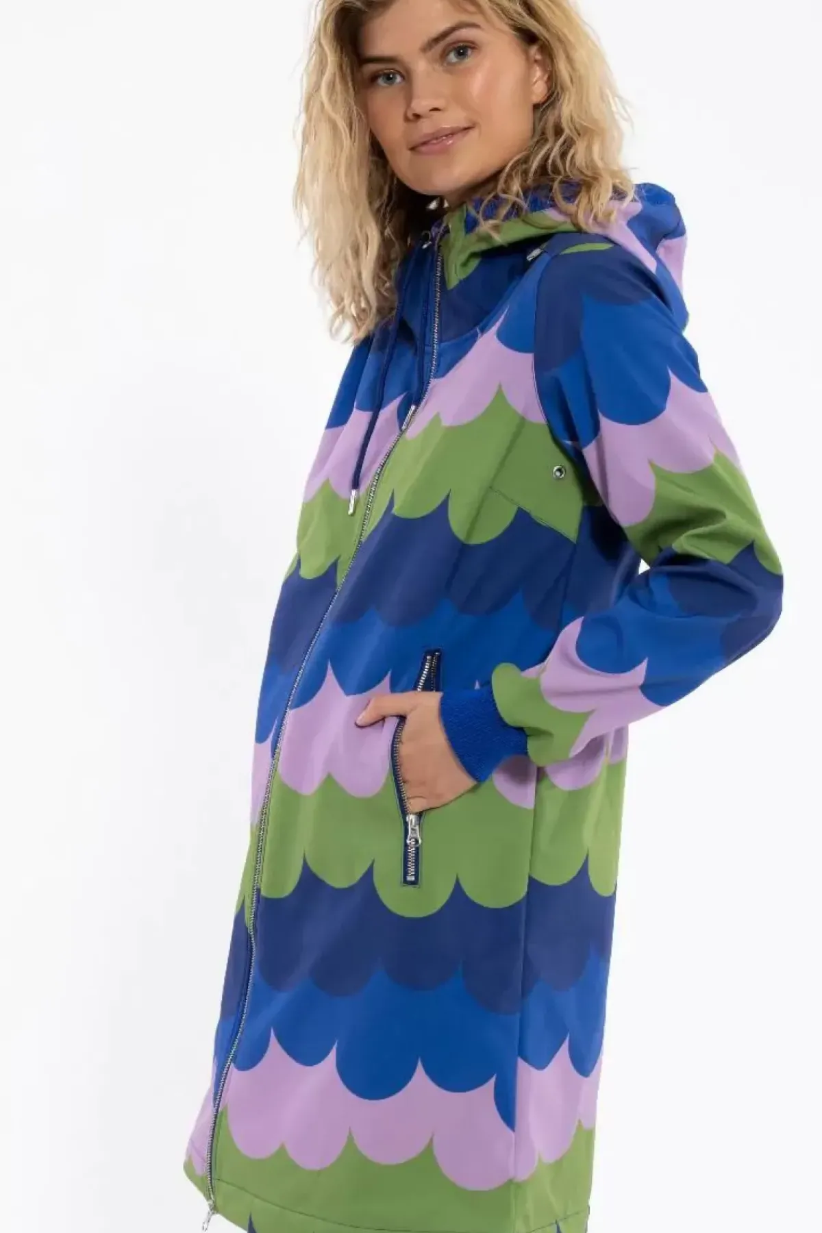 Danefæ Softshell-Jacken>Danejane Softshell Olive/Soft Viola Puffy Clouds
